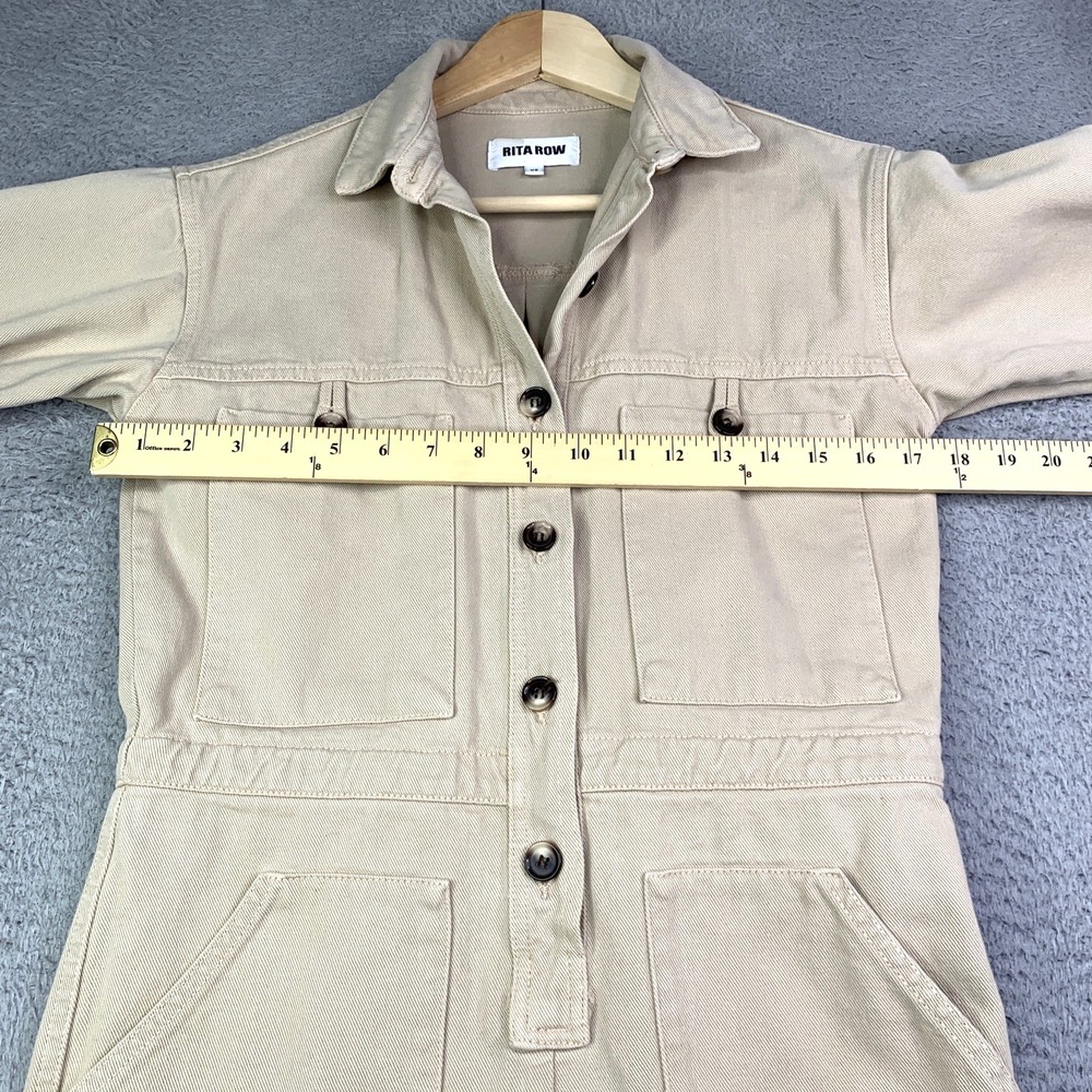 Anthropologie Rita Row Halla Jumpsuit Womens Size XSmall Denim Crop 100% Cotton - Picture 5 of 13
